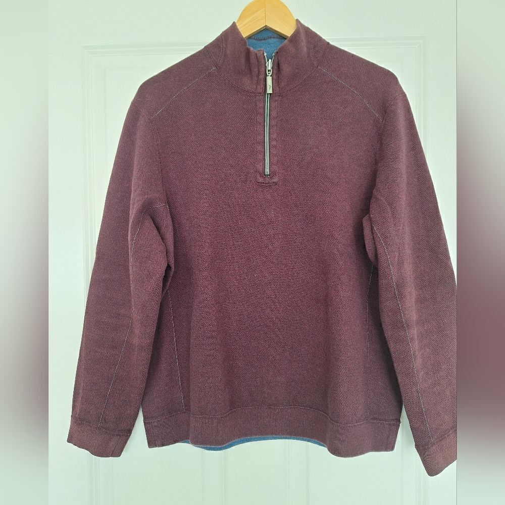 Tommy Bahama two-sided 1/4 zip up Pullover High Neck‎ Sweatshirt  Size M